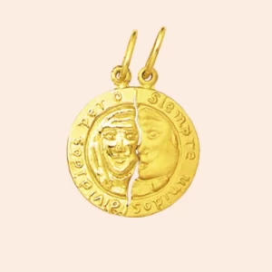 Pingente Cara Metade Ouro 18K