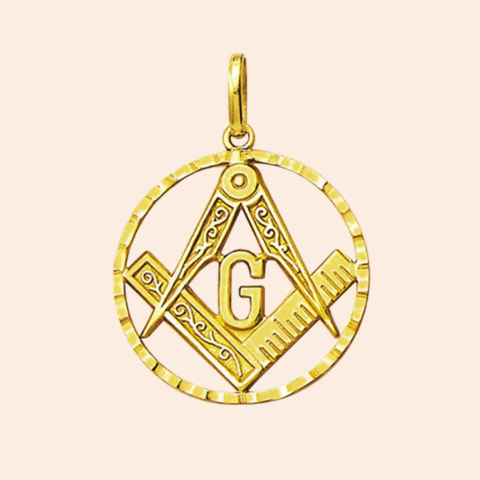 Pingente Vazado Maçonaria Ouro 18K