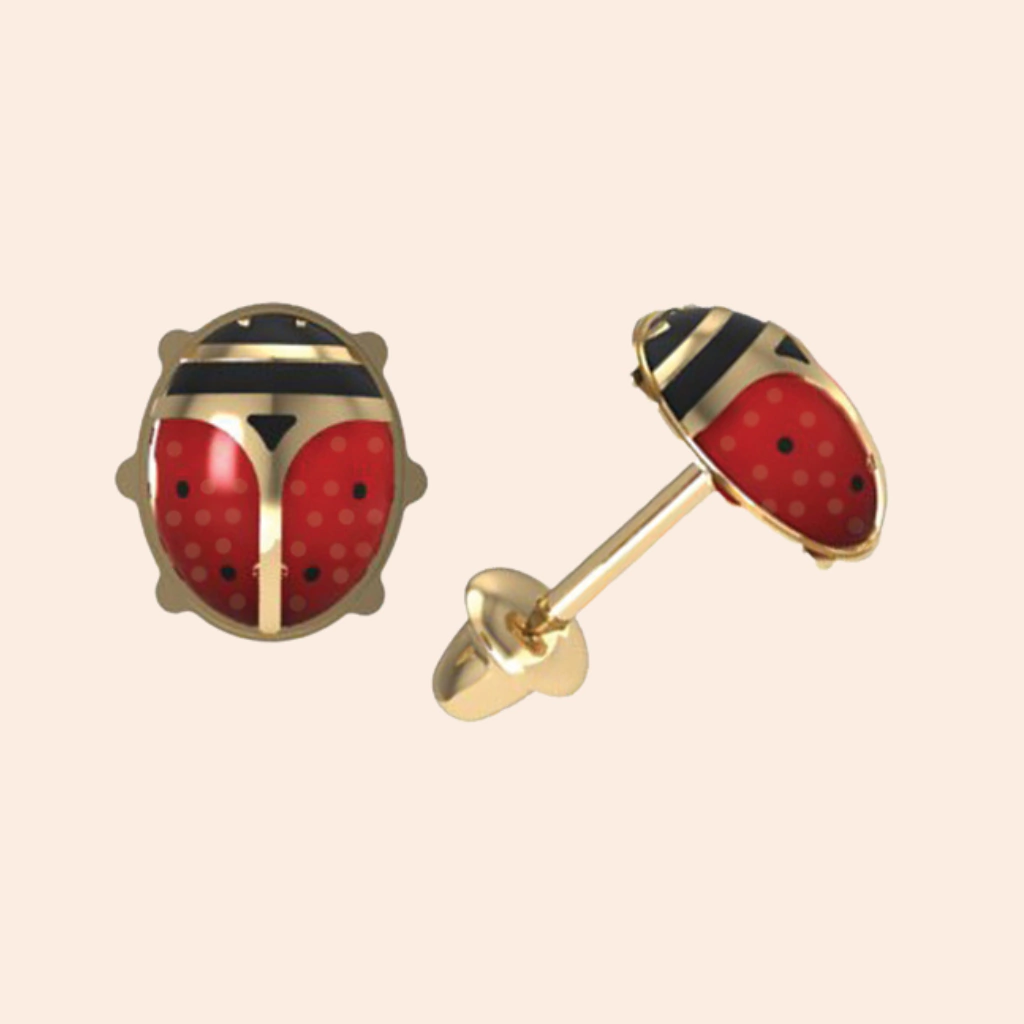 Brinco Baby Joaninha Ouro 18K oca