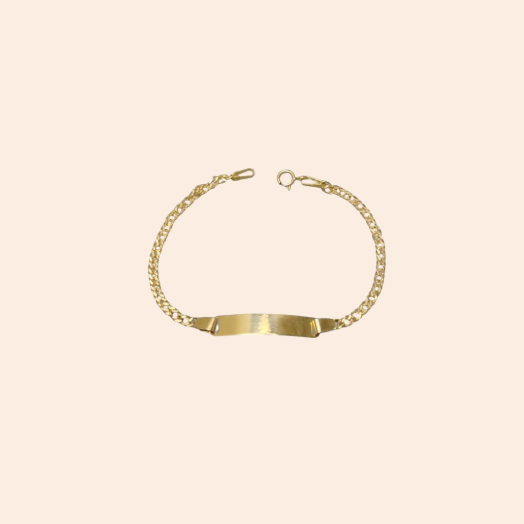 Pulseira de Chapinha Larguinha em Ouro 18k