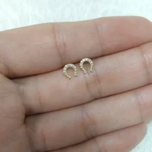 Brinco Baby Ferradura Ouro 18K