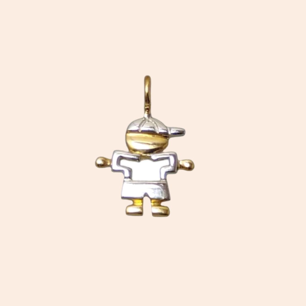 Pingente Menino Vazado 2 Ouros 18K