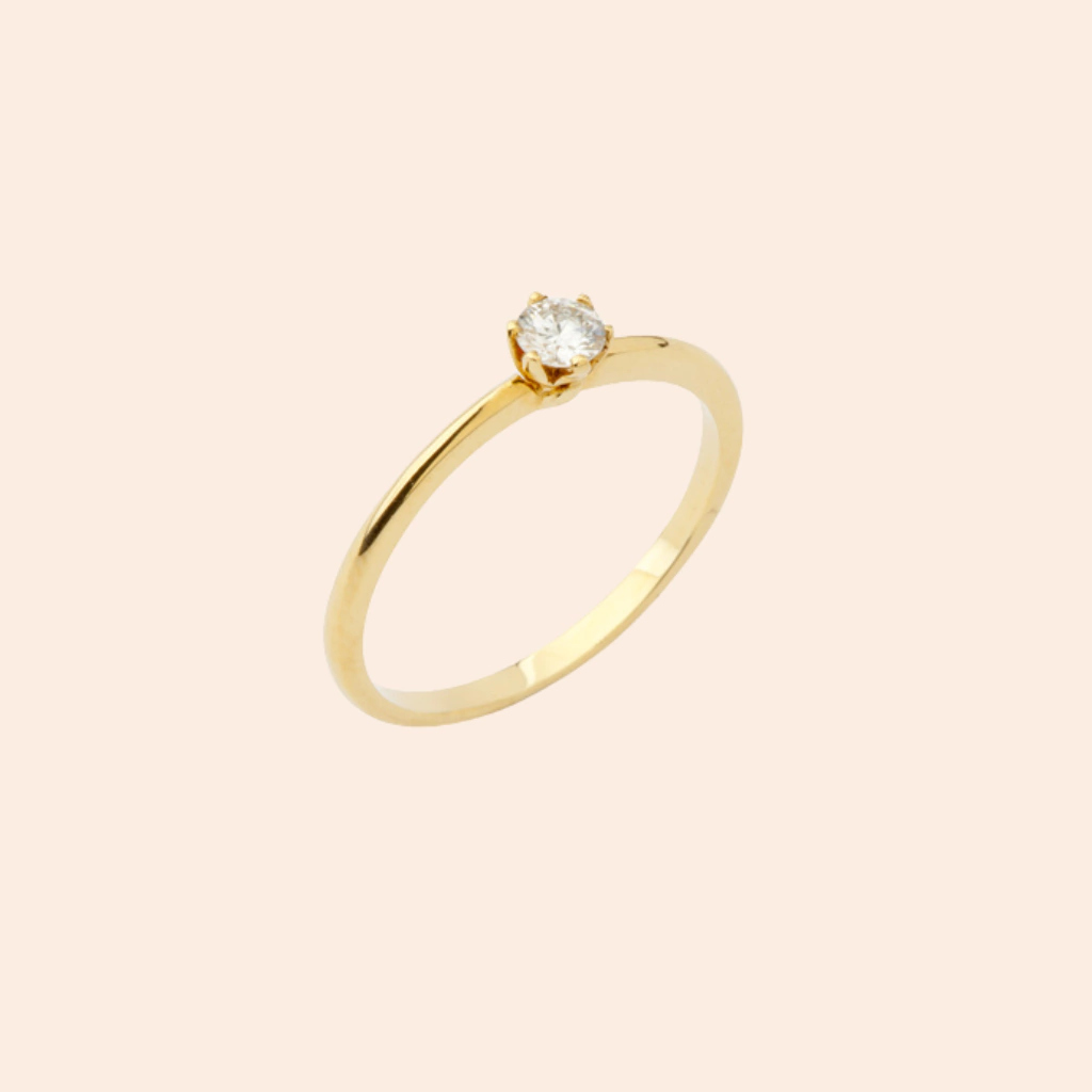 Solitário De Brilhante Ouro 18K