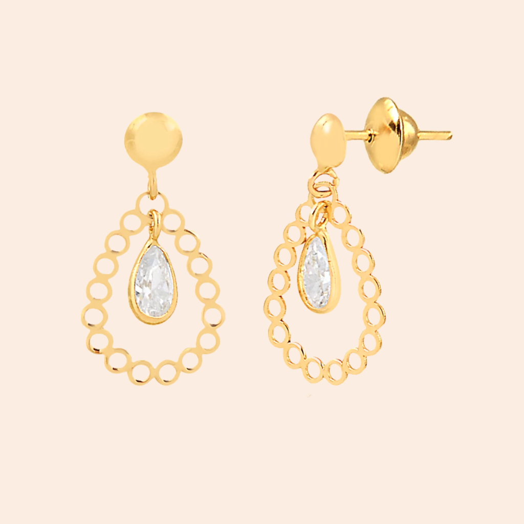 Brinco de Gota Ouro Amarelo 18K