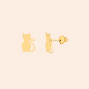 Brinco de Gatinho Baby Ouro 18K