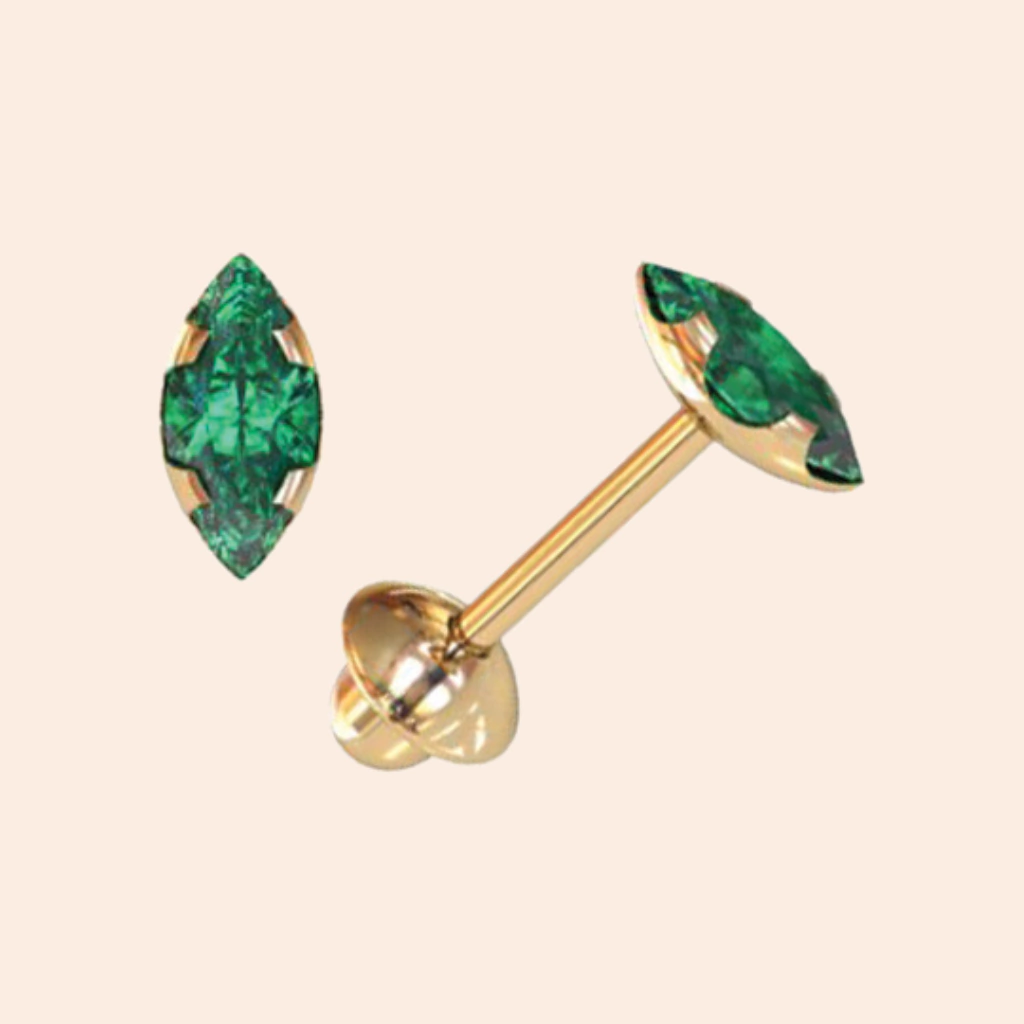 Brinco Baby com Zircônia Ouro Amarelo 18K