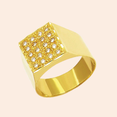 Anel com Zircônia Ouro Amarelo 18K