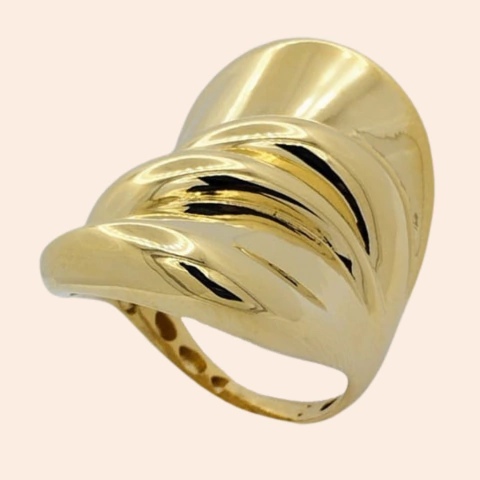 Anel Trabalhado Ouro Amarelo 18K