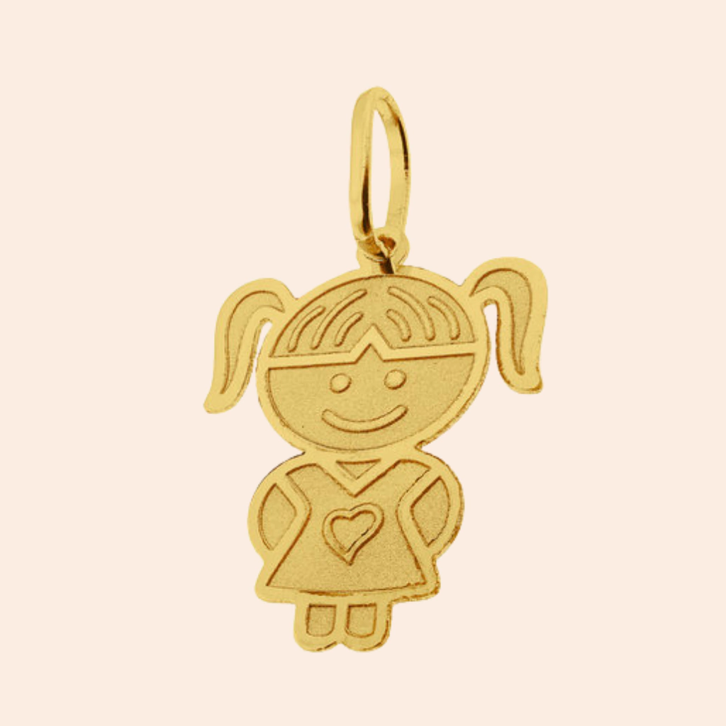 Pingente de Menina Ouro Amarelo 18K