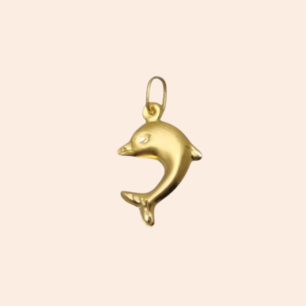 Pingente Golfinho Fosco Ouro Amarelo 18K