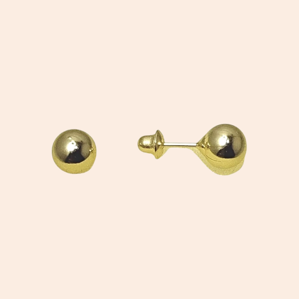 Brinco Baby de Bolinha com 6 mm Ouro Amarelo 18K