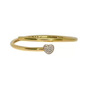 Bracelete Bold Heart em Ouro 18k com Brilhantes