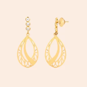 Brinco Trabalhado de Gota Com Zirc