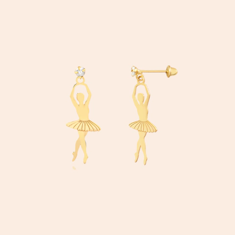 Brinco Bailarina Com Zircônia