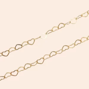 Corrente Elo de Coração Ouro Amarelo 18K
