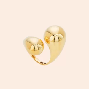 Anel Bolas Ouro Amarelo 18K