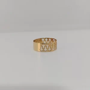 Anel Jesus Vazado Ouro Amarelo 18K