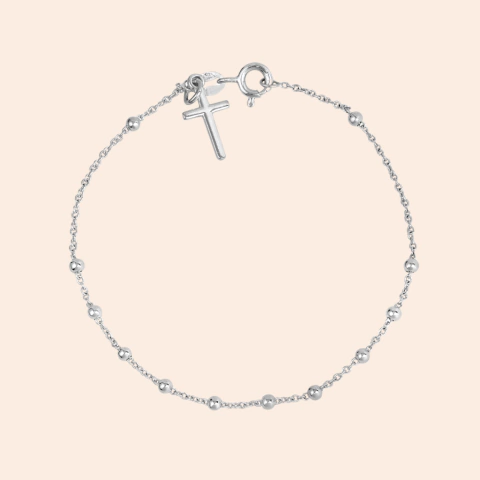 Pulseira Terço em Prata