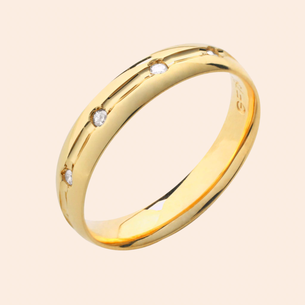 Aliança Principado Ouro Amarelo 18K