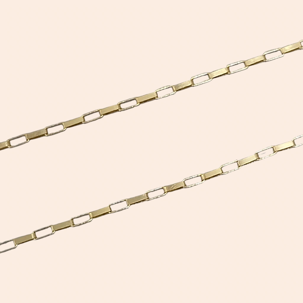 Corrente Elo Retangular Aberto Ouro Amarelo 18K