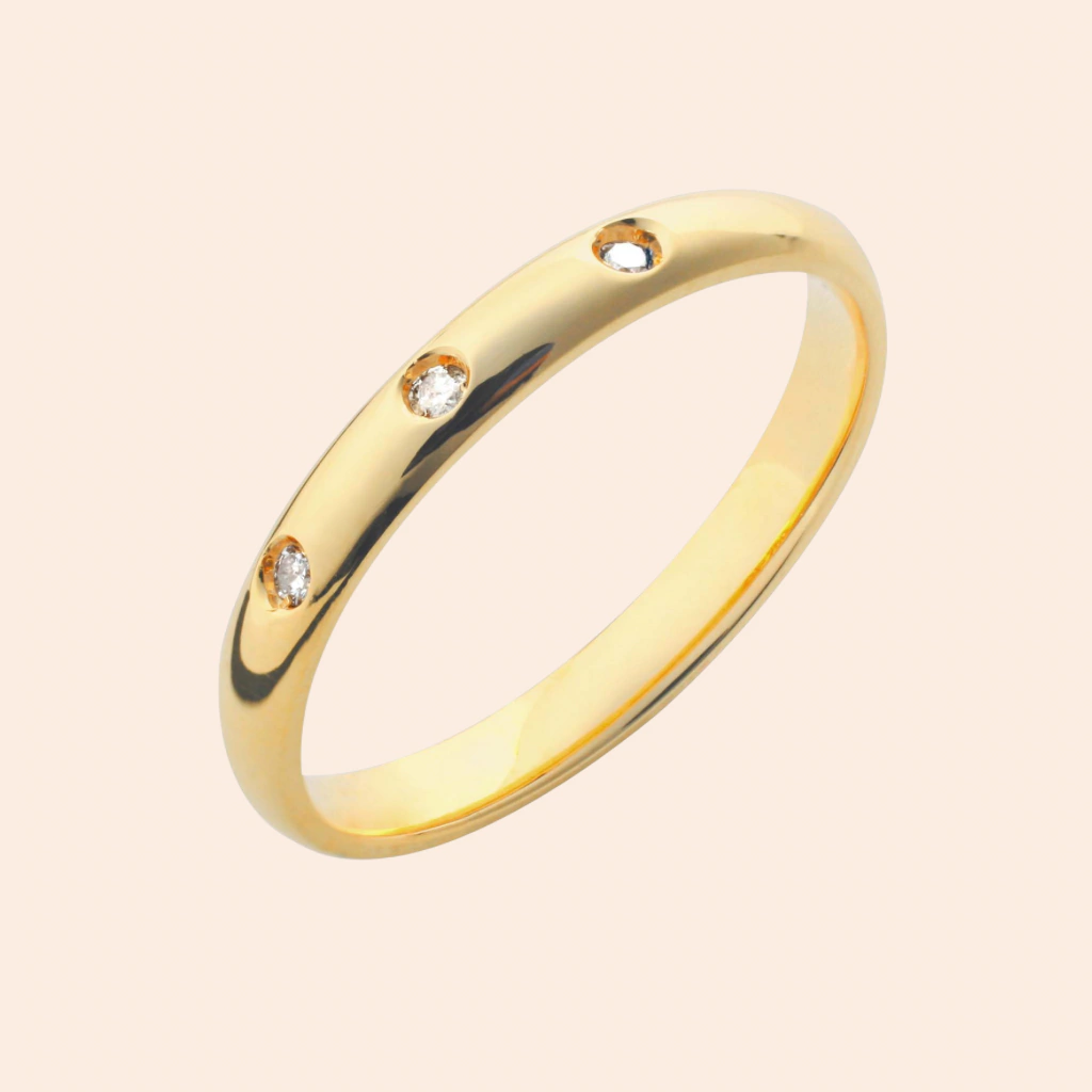 Aliança Delle Stelle em Ouro 18k Amarelo