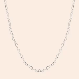 Colar Corações em Prata