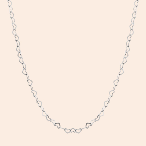 Colar Corações em Prata