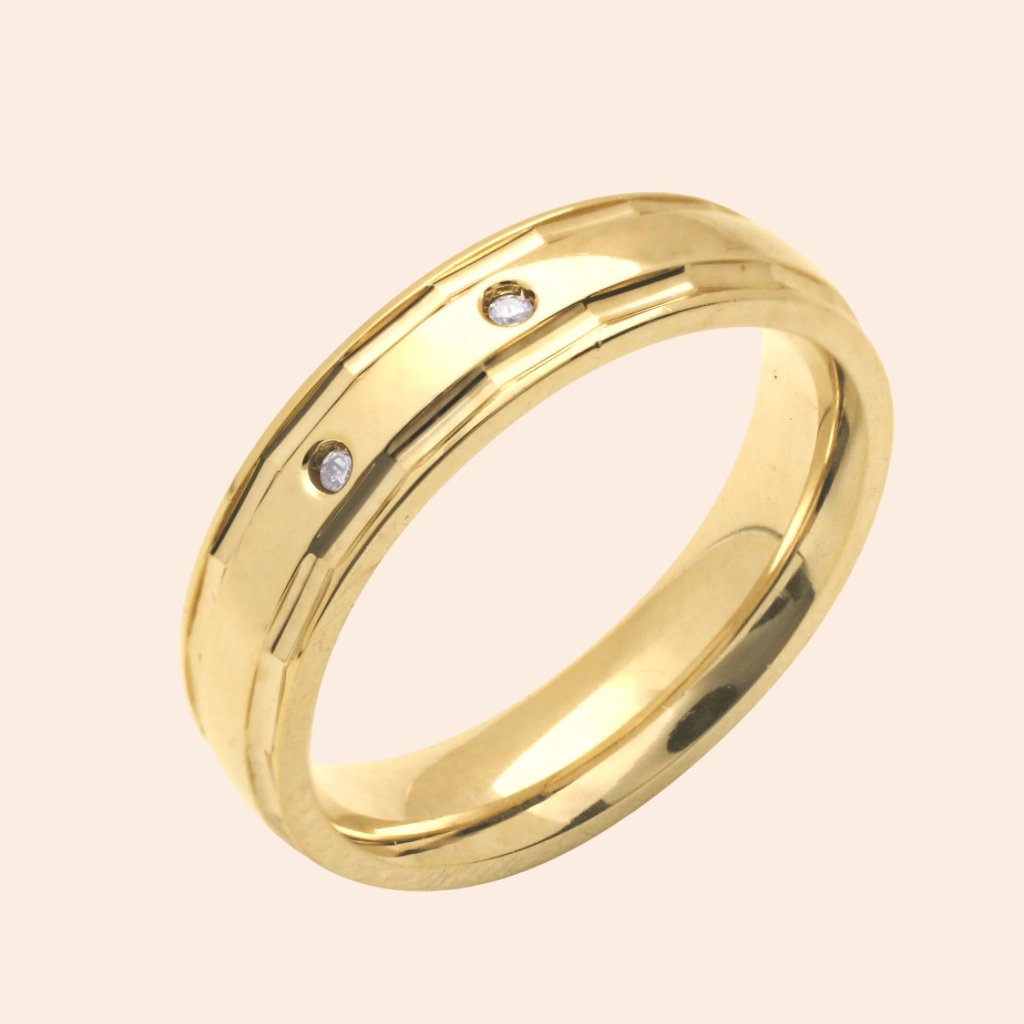 Aliança Forever 2 Parts Ouro Amarelo 18K