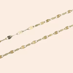 Corrente Piastrini Diamantada Ouro Amarelo 18K