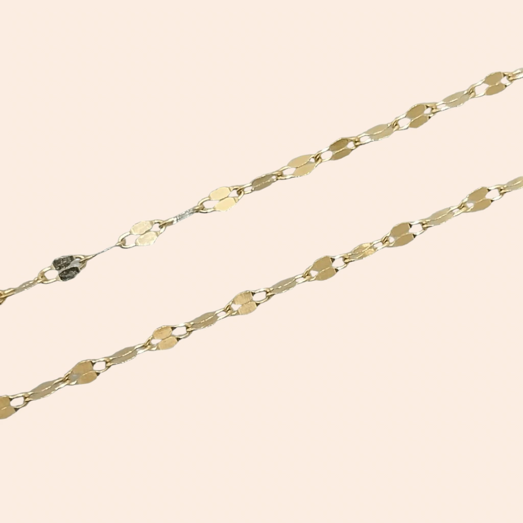 Corrente Piastrini Diamantada Ouro Amarelo 18K