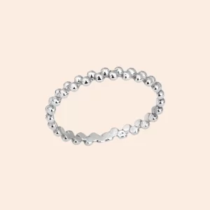 Anel Bolinhas Prata