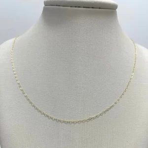 Corrente elo oval diamantado em Ouro 18k