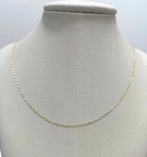 Corrente elo oval diamantado em Ouro 18k