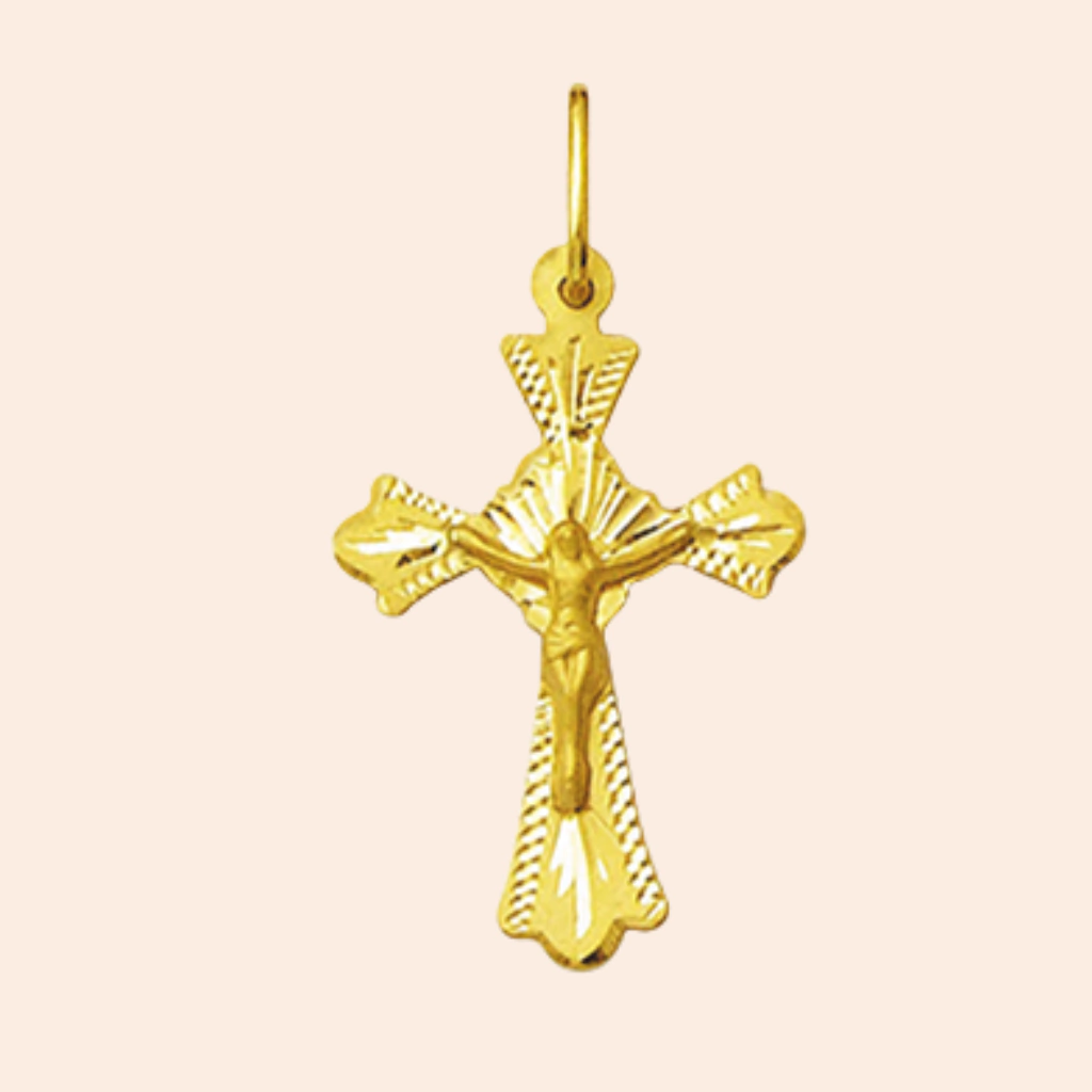 Pingente Crucifixo com Cristo Ouro Amarelo 18K