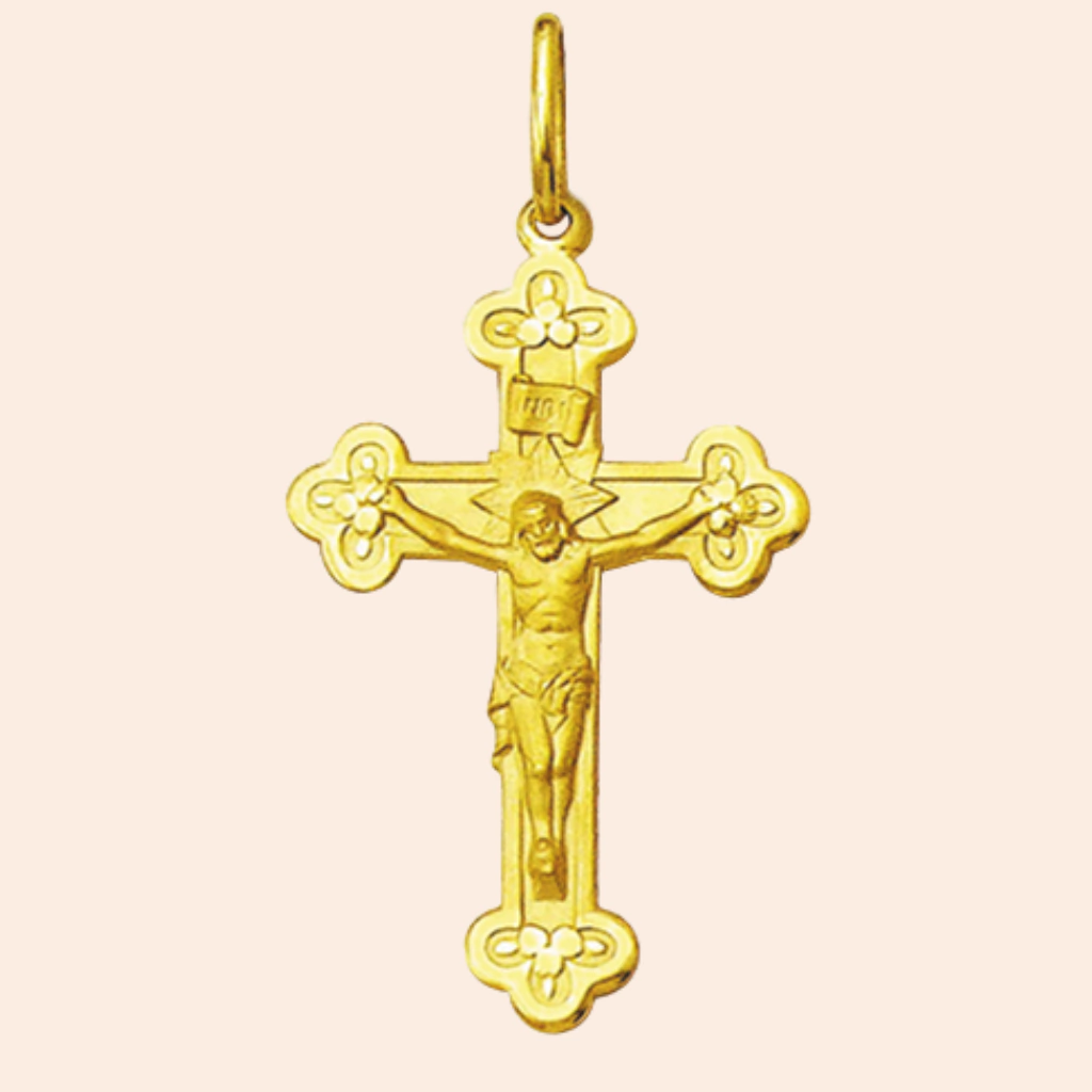 Pingente Crucifixo com Cristo Ouro 18K