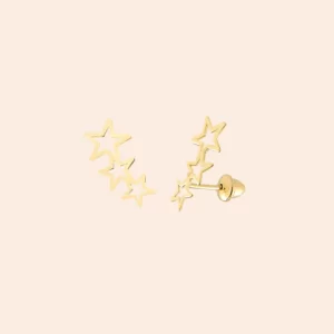 Brinco Ear Cuff com 3 Estrelas