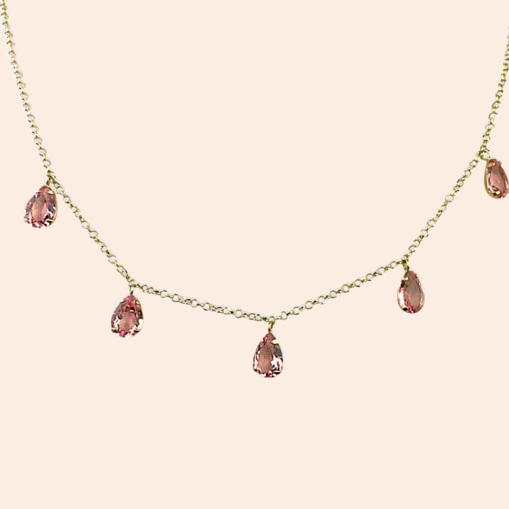 Gargantilha Gotas Penduradas Rosa (cópia)