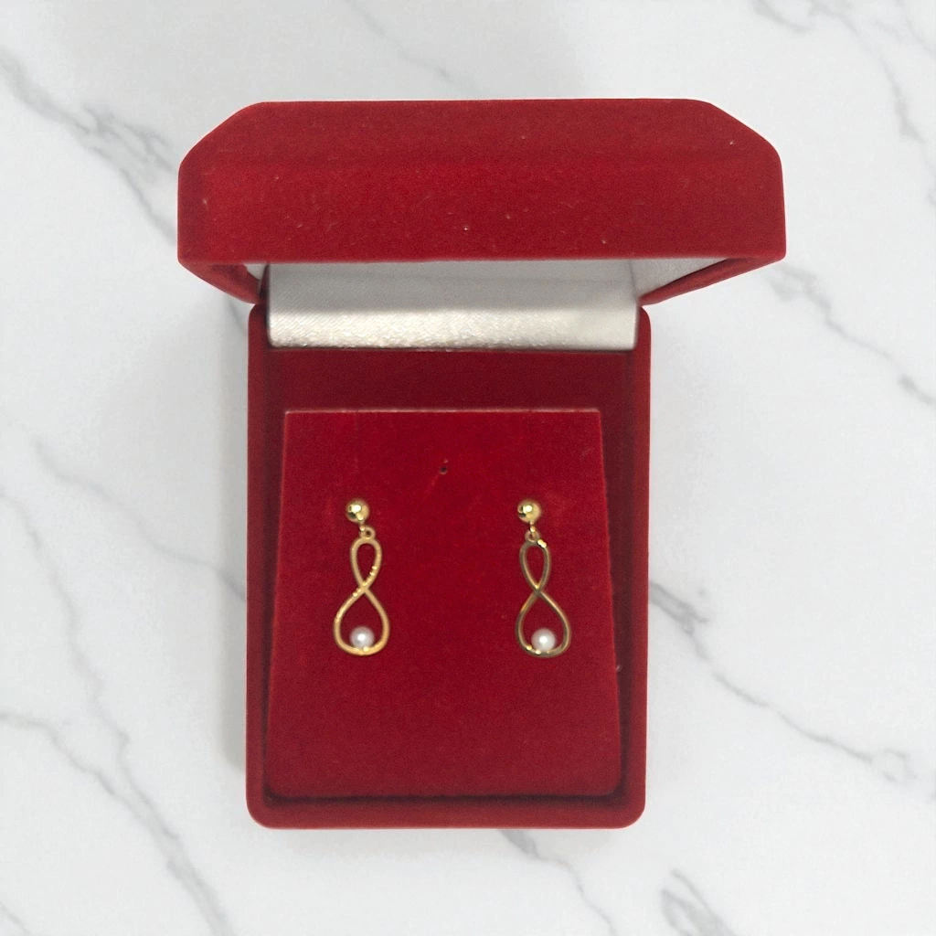 Brinco Pérola Onda de Pérola Ouro 18k