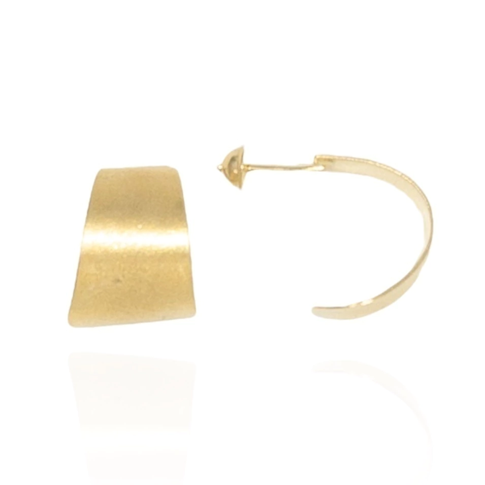 Argola Chapa em Ouro 18k