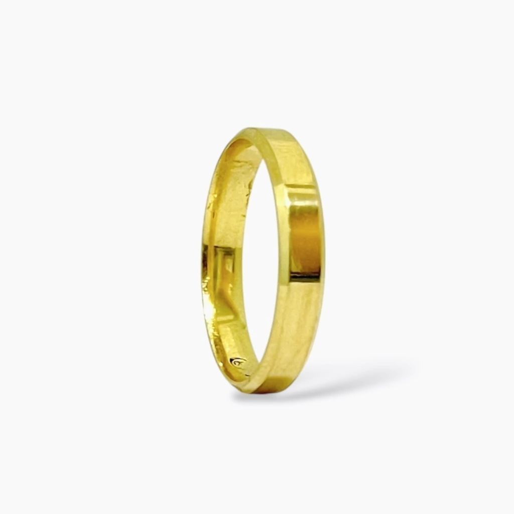 Aliança Quadrada 3,5mm Ouro 18k