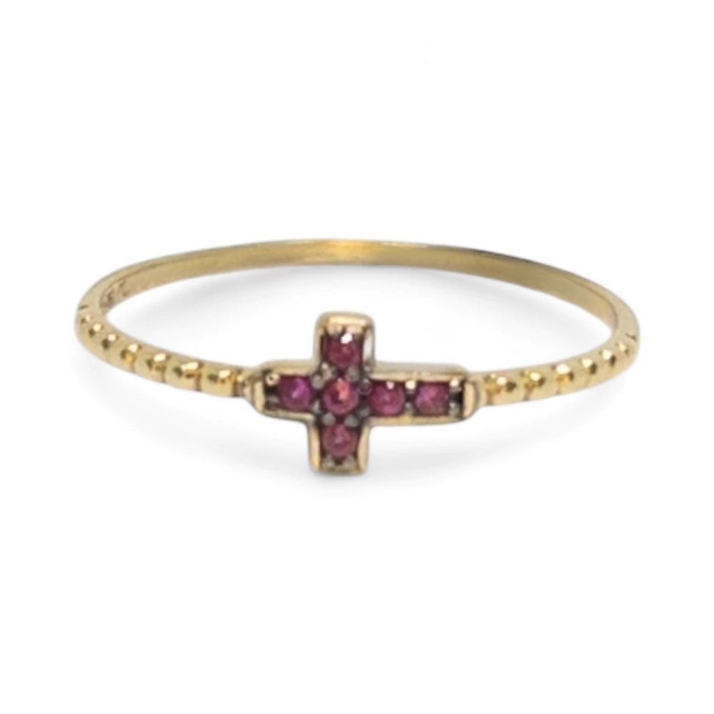 Anel Cruz de Luz Ouro 18k