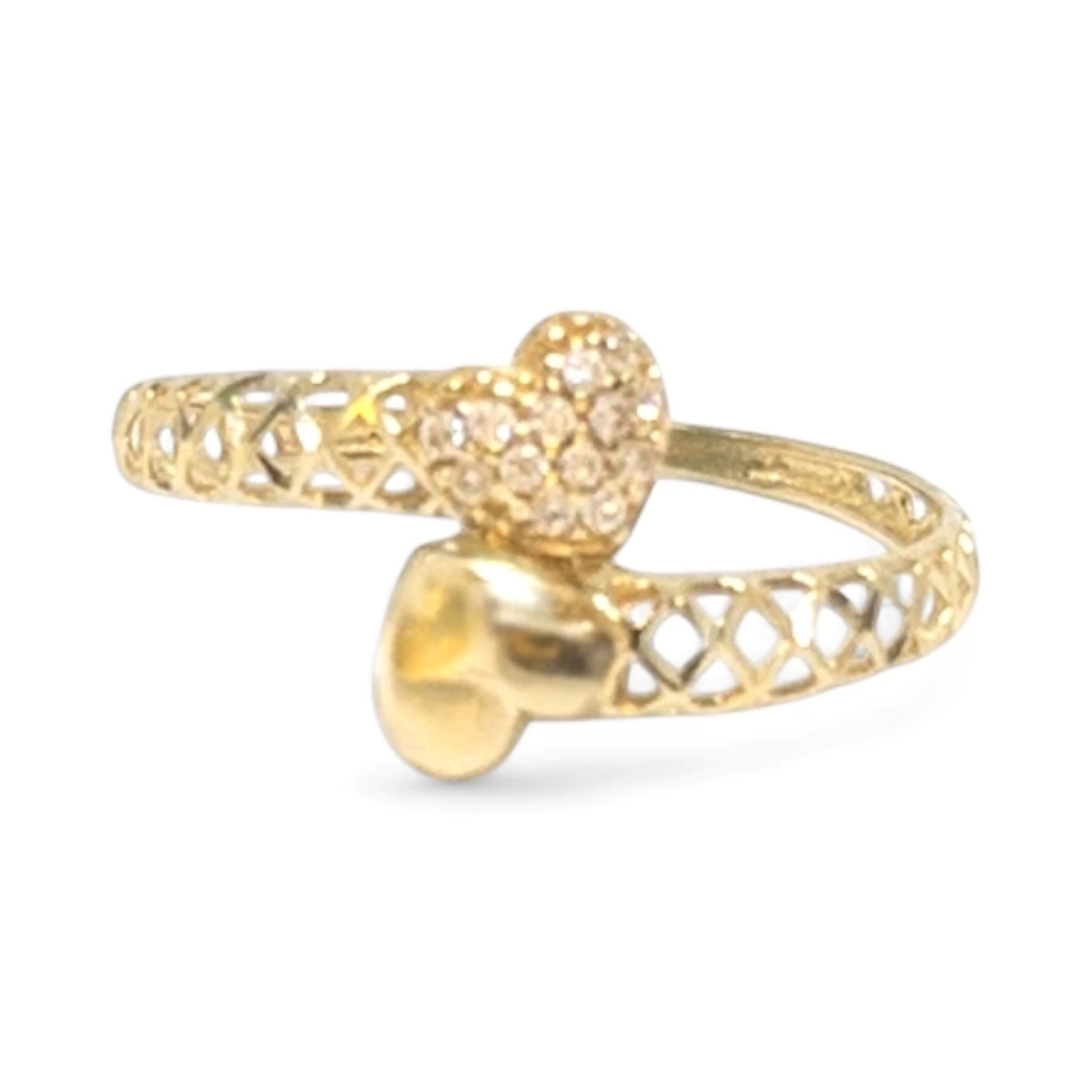 Anel Dois Corações Ouro 18k