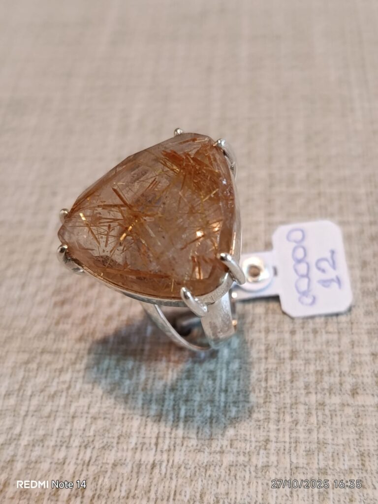 Anel cristal rutilado natural