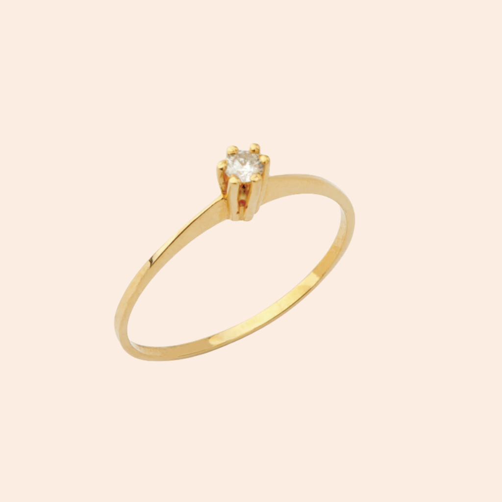 Solitário de Brilhante Ouro 18K