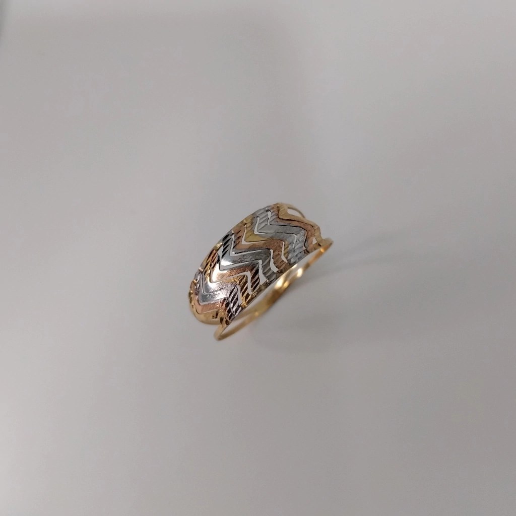 Anel Vazado 3 Ouros 18K