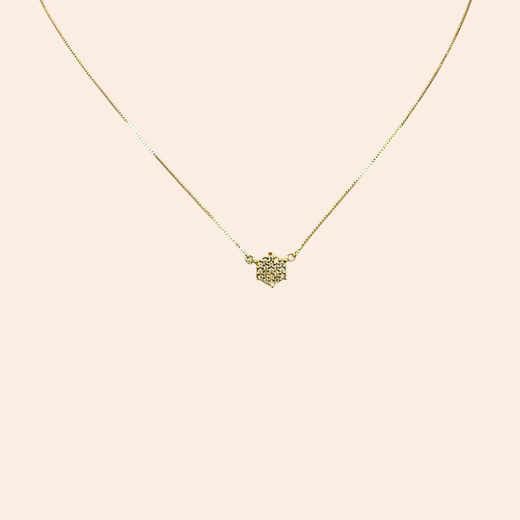 Gargantilha com Pingente Cravejado Brilhante