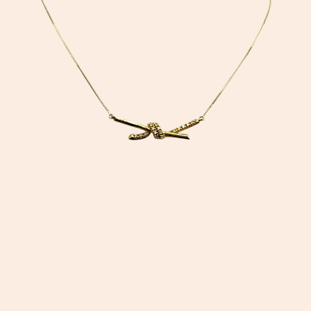 Gargantilha Nó Com Brilhante