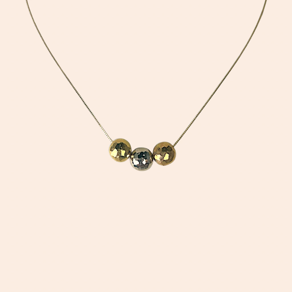 Gargantilha 3 Bolas Fixas nos 3 Ouros