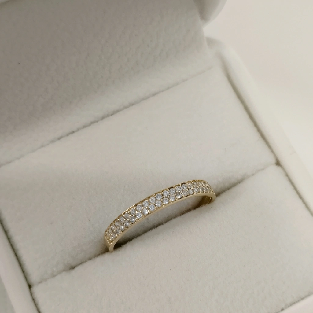 Aliança Dupla Zircônia Ouro 18K