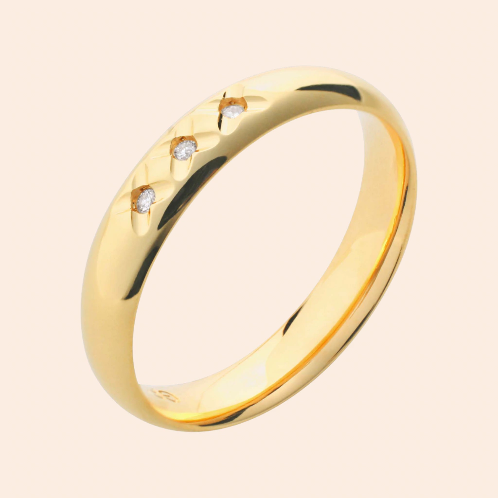 Aliança Stelle em Ouro 18k Amarelo